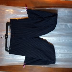 Basic Girls white pinstriped pants.